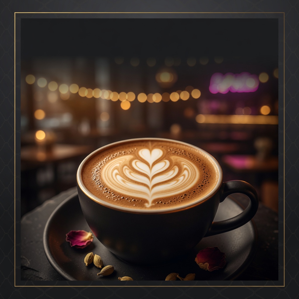 Cafe latte art sample ad image